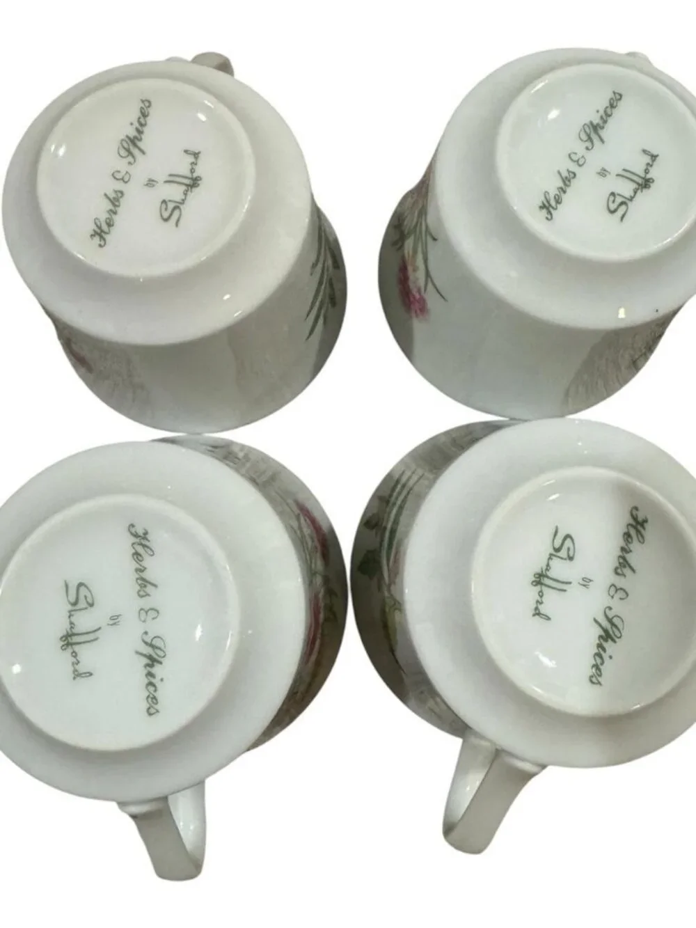 🌸VTG 70’s Shafford Floral Wildflower Cottagecore Set of 4 Ceramic Teacups